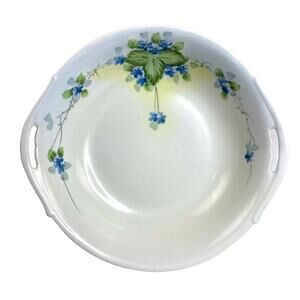 Antique Meito China Serving Bowl 10" Nippon Hand Painted Floral c. 1908 Japan